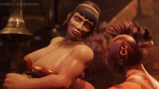 Orgy of dwarves, orcs and dwarves futunari