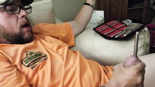 Sounding my cock till I cum with 9-10mm rod