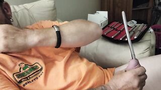 Sounding my cock till I cum with 9-10mm rod