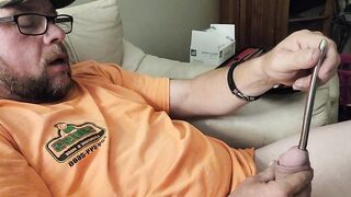 Sounding my cock till I cum with 9-10mm rod