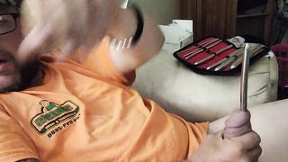 Sounding my cock till I cum with 9-10mm rod