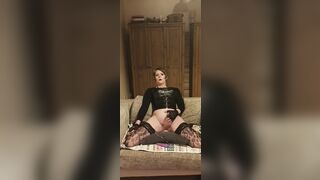 Sissy riding a vibrator and wanking