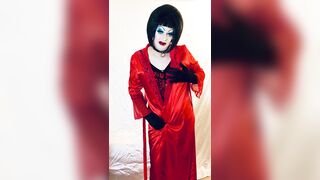 Sissy Sub Slut in Slut Lingerie and heavy makeup undresses to lingerie!