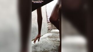 Horny boy bathing nude in public, and caught by neighbour