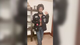 Rocker Strip Tease: She's Ready To FUCK!