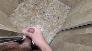 Jerking off prior to shower